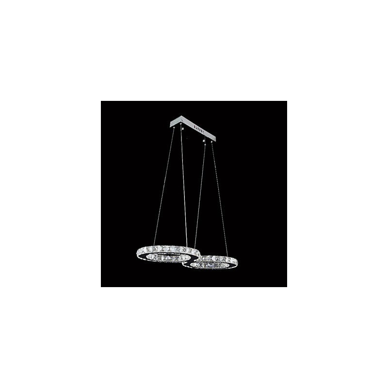 Lámpara colgante contemporánea de metal cromado y cristal