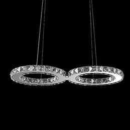 Lámpara colgante contemporánea de metal cromado y cristal