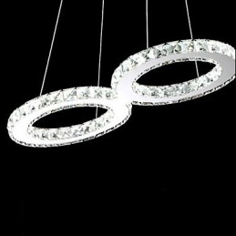 Lámpara colgante contemporánea de metal cromado y cristal