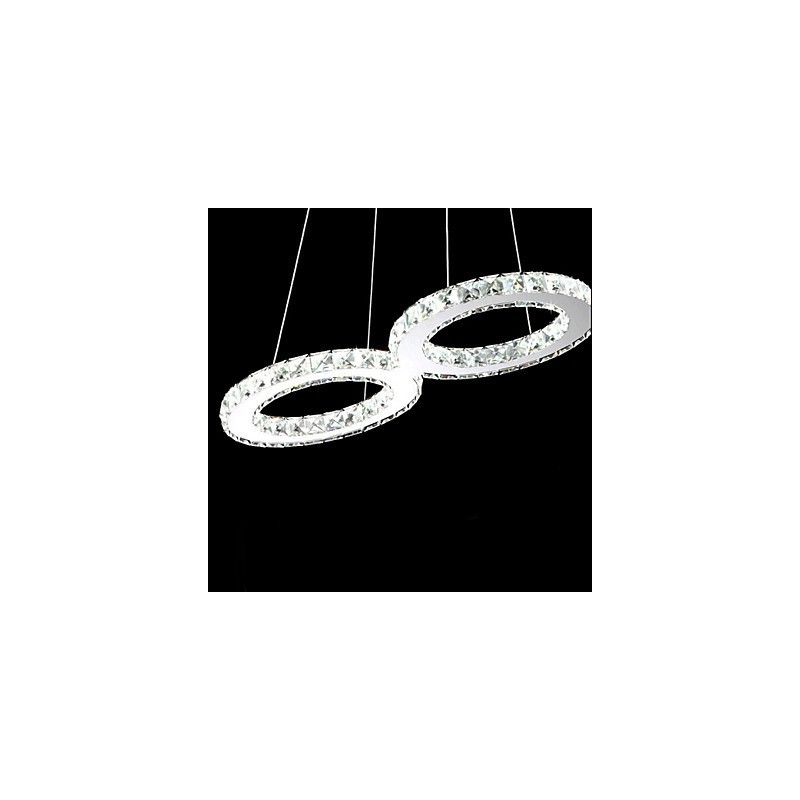 Lámpara colgante contemporánea de metal cromado y cristal