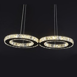 Lámpara colgante contemporánea de metal cromado y cristal