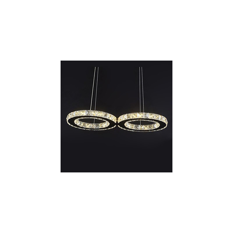 Lámpara colgante contemporánea de metal cromado y cristal