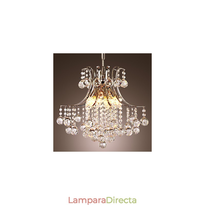 Lámpara colgante de lujo moderna de cristal para sala de estar, 6 luces
