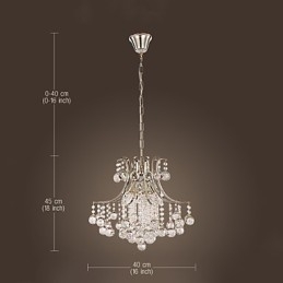 Lámpara colgante de lujo moderna de cristal para sala de estar, 6 luces