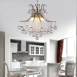 Lámpara colgante de lujo moderna de cristal para sala de estar, 6 luces