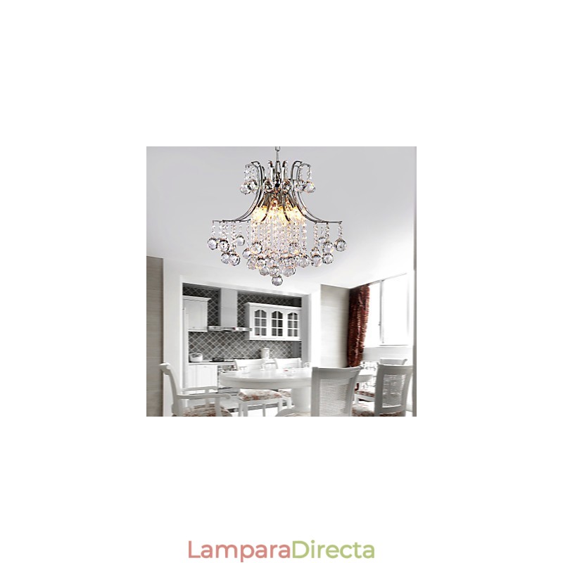 Lámpara colgante de lujo moderna de cristal para sala de estar, 6 luces