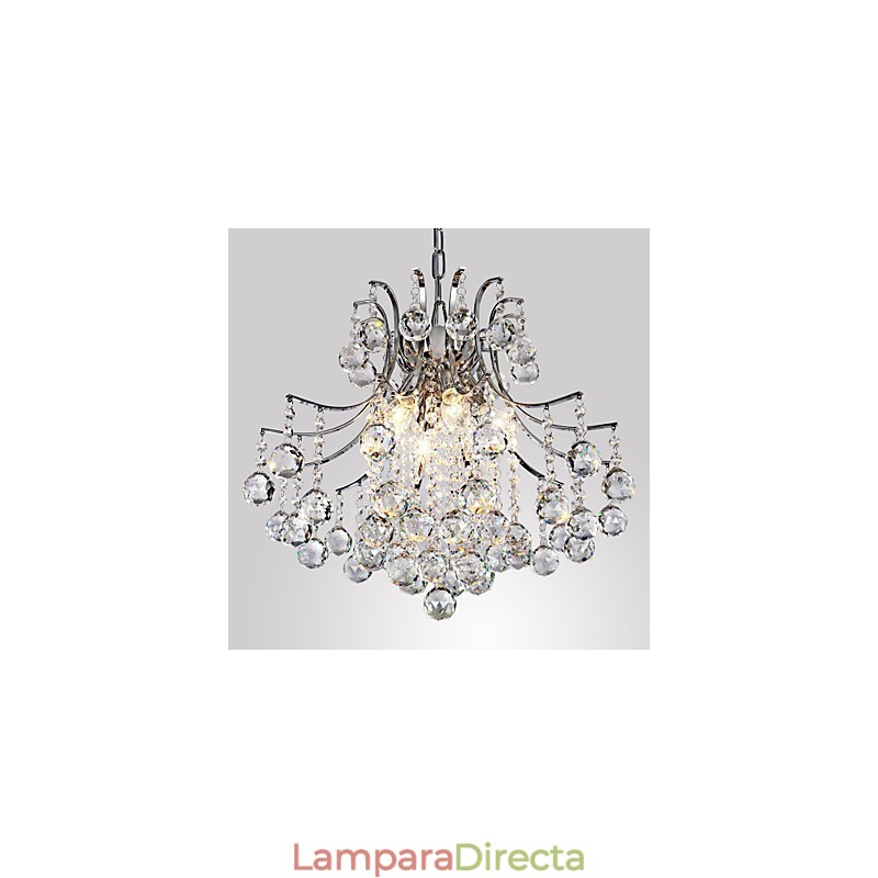 Lámpara colgante de lujo moderna de cristal para sala de estar, 6 luces