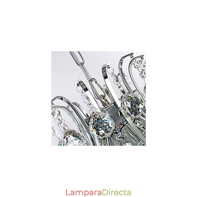 Lámpara colgante de lujo moderna de cristal para sala de estar, 6 luces