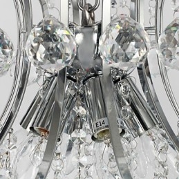 Lámpara colgante de lujo moderna de cristal para sala de estar, 6 luces