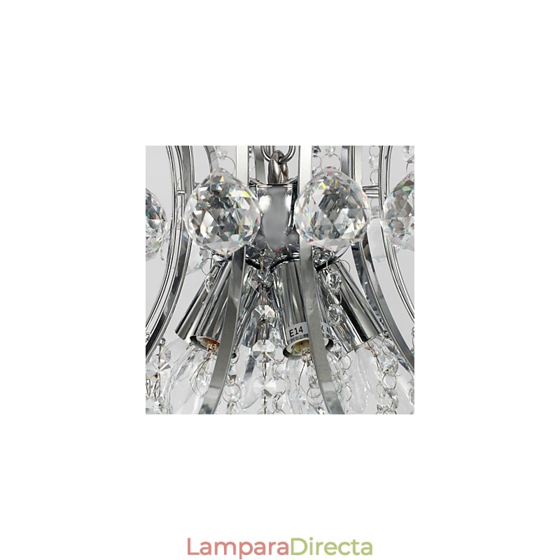 Lámpara colgante de lujo moderna de cristal para sala de estar, 6 luces