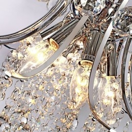 Lámpara colgante de lujo moderna de cristal para sala de estar, 6 luces