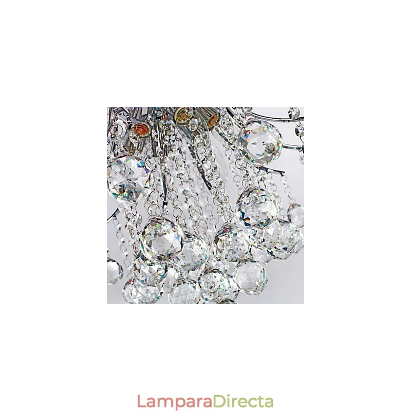 Lámpara colgante de lujo moderna de cristal para sala de estar, 6 luces
