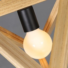 Lámpara colgante triangular de madera de estilo europeo, estilo campestre creativo que restaura las costumbres antiguas.
