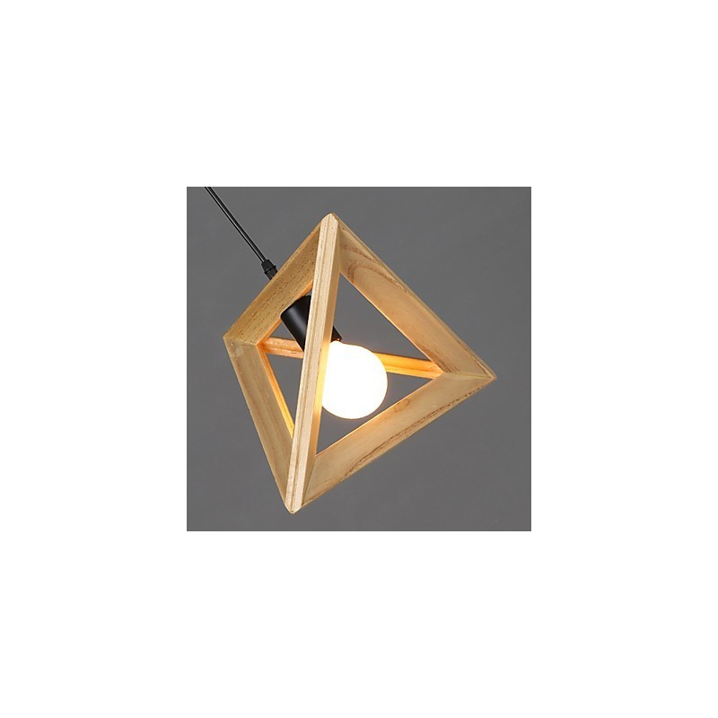 Lámpara colgante triangular de madera de estilo europeo, estilo campestre creativo que restaura las costumbres antiguas.
