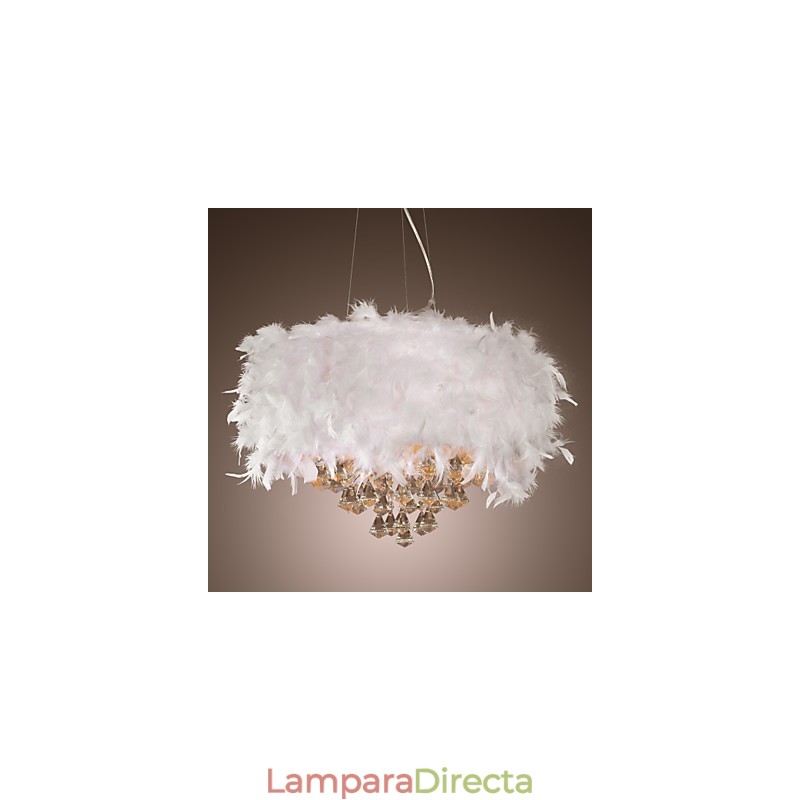 Lámpara colgante moderna y contemporánea de cristal en forma de tambor, estilo mini, galvanizada