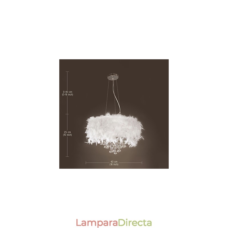 Lámpara colgante moderna y contemporánea de cristal en forma de tambor, estilo mini, galvanizada