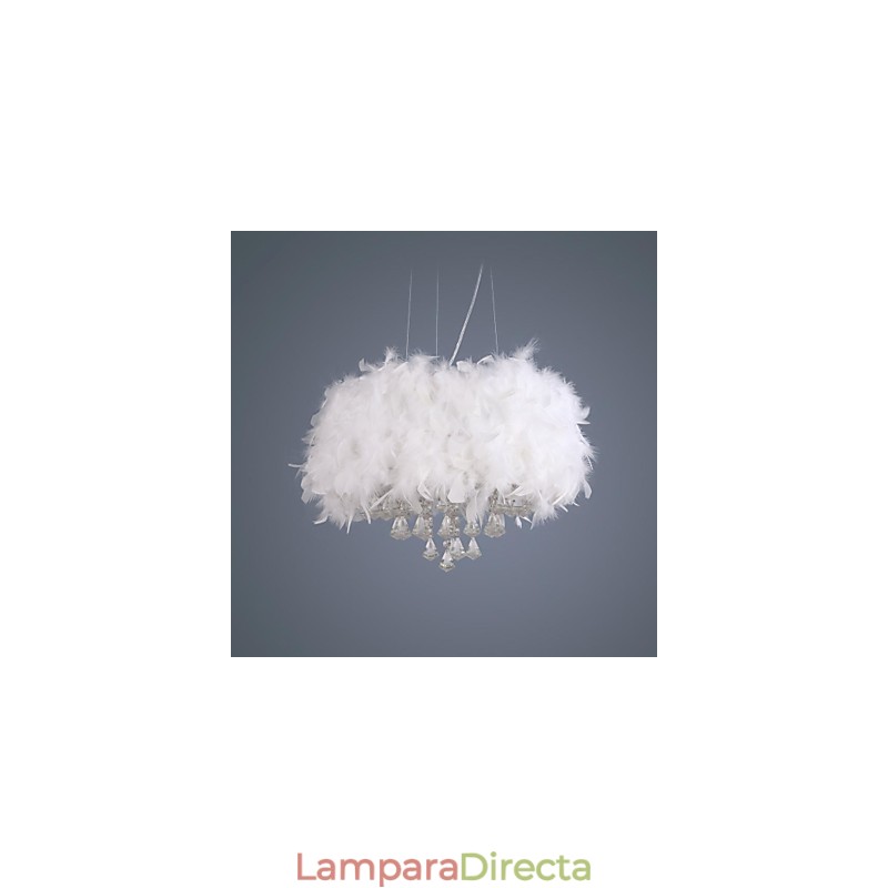 Lámpara colgante moderna y contemporánea de cristal en forma de tambor, estilo mini, galvanizada