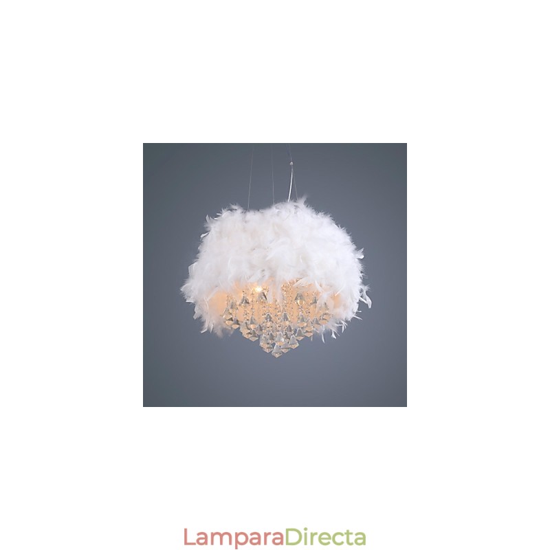 Lámpara colgante moderna y contemporánea de cristal en forma de tambor, estilo mini, galvanizada