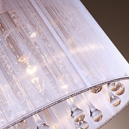 Lámpara colgante moderna y contemporánea de metal galvanizado con cristales de tambor