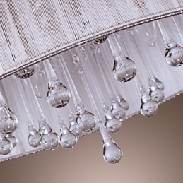 Lámpara colgante moderna y contemporánea de metal galvanizado con cristales de tambor