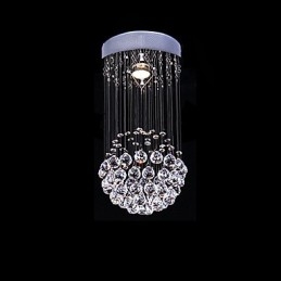 Lámpara de araña moderna contemporánea de metal galvanizado con cristal y montaje empotrado