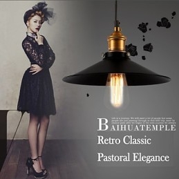 Lámpara colgante clásica retro de estilo europeo con bombilla de 30 cm de diámetro.