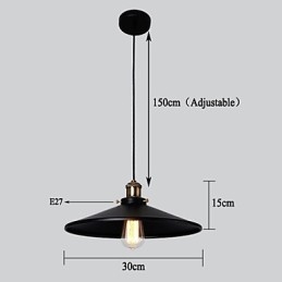 Lámpara colgante clásica retro de estilo europeo con bombilla de 30 cm de diámetro.