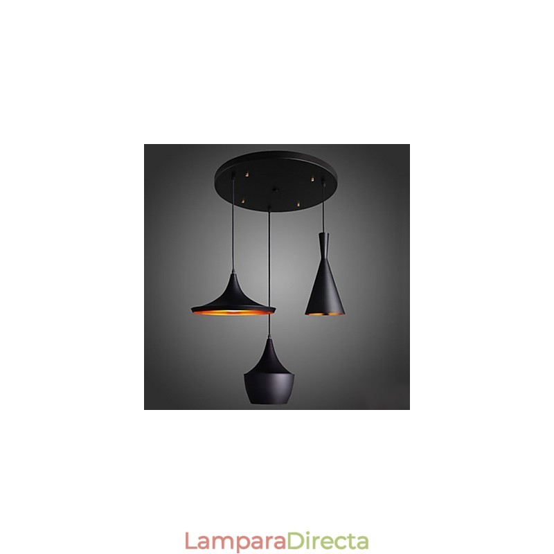 Lámpara colgante aerodinámica en negro