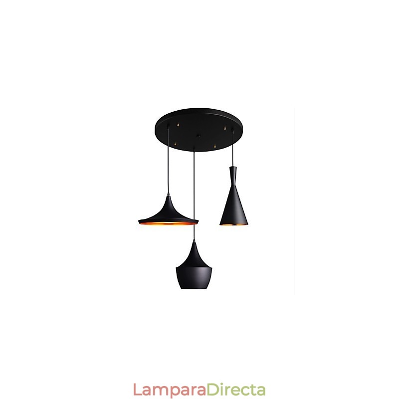 Lámpara colgante aerodinámica en negro