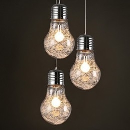 Ideas sencillas con una lámpara colgante de cristal con bombilla grande