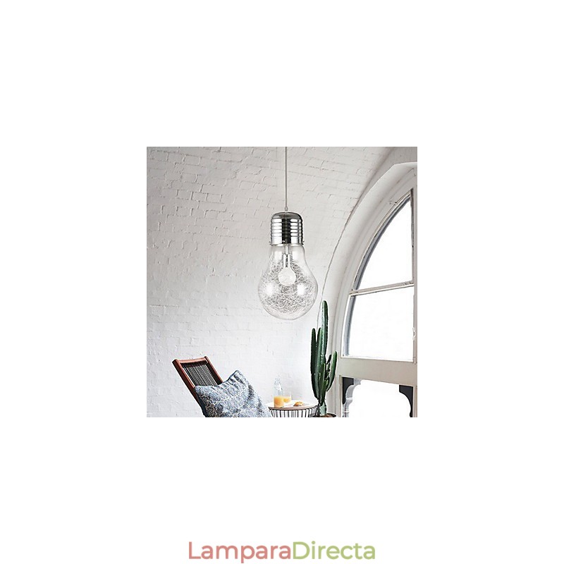 Ideas sencillas con una lámpara colgante de cristal con bombilla grande
