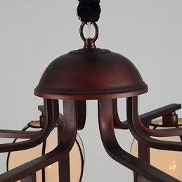 Lámpara de araña de metal galvanizado estilo rústico vintage en miniatura