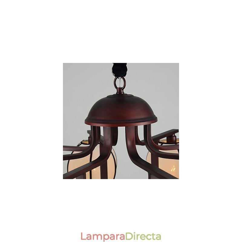 Lámpara de araña de metal galvanizado estilo rústico vintage en miniatura