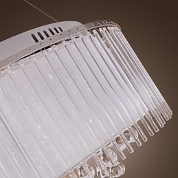 Lámpara colgante de cristal electrochapado con forma de tambor moderna y contemporánea