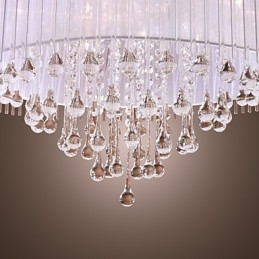 Lámpara colgante de cristal electrochapado con forma de tambor moderna y contemporánea