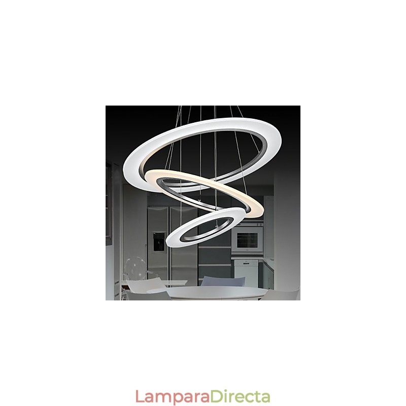 Lámparas de techo colgantes de acrílico con forma de 3 anillos para hacer tú mismo, accesorios de araña con
