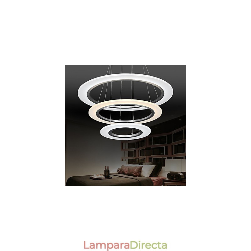 Lámparas de techo colgantes de acrílico con forma de 3 anillos para hacer tú mismo, accesorios de araña con