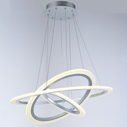 Lámpara colgante de acrílico con forma de 3 anillos para bricolaje, lámpara de techo, lámpara de araña, iluminación