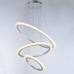 Lámpara colgante de acrílico con forma de 3 anillos para bricolaje, lámpara de techo, lámpara de araña, iluminación