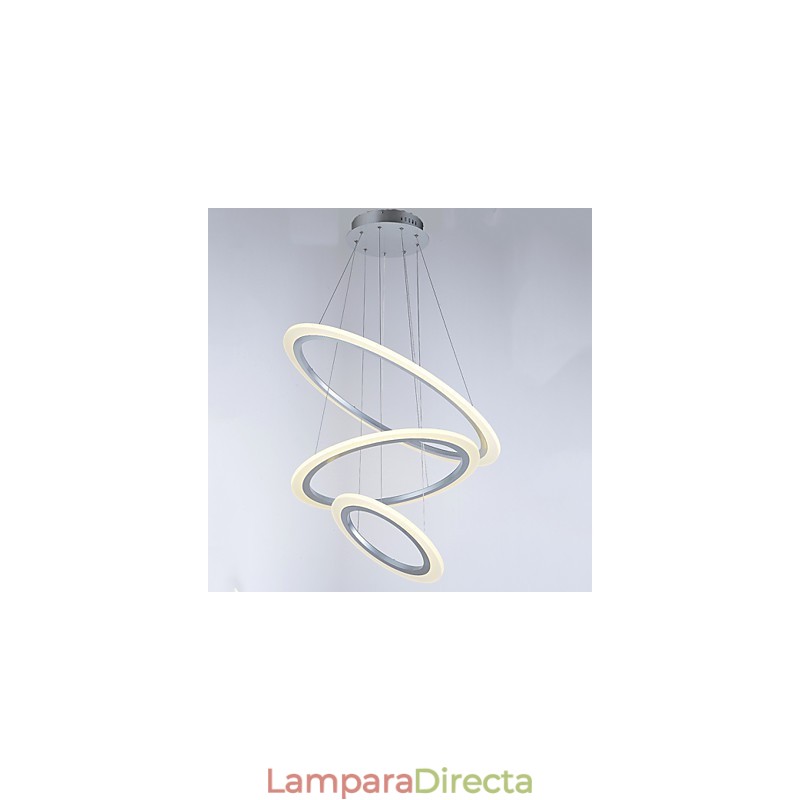 Lámpara colgante de acrílico con forma de 3 anillos para bricolaje, lámpara de techo, lámpara de araña, iluminación