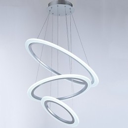 Lámpara colgante de acrílico con forma de 3 anillos para bricolaje, lámpara de techo, lámpara de araña, iluminación