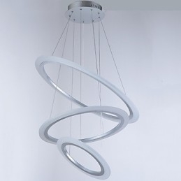 Lámpara colgante de acrílico con forma de 3 anillos para bricolaje, lámpara de techo, lámpara de araña, iluminación