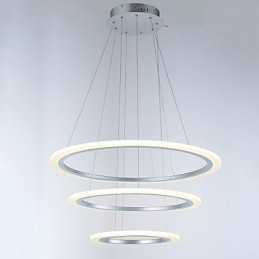 Lámpara colgante de acrílico con forma de 3 anillos para bricolaje, lámpara de techo, lámpara de araña, iluminación