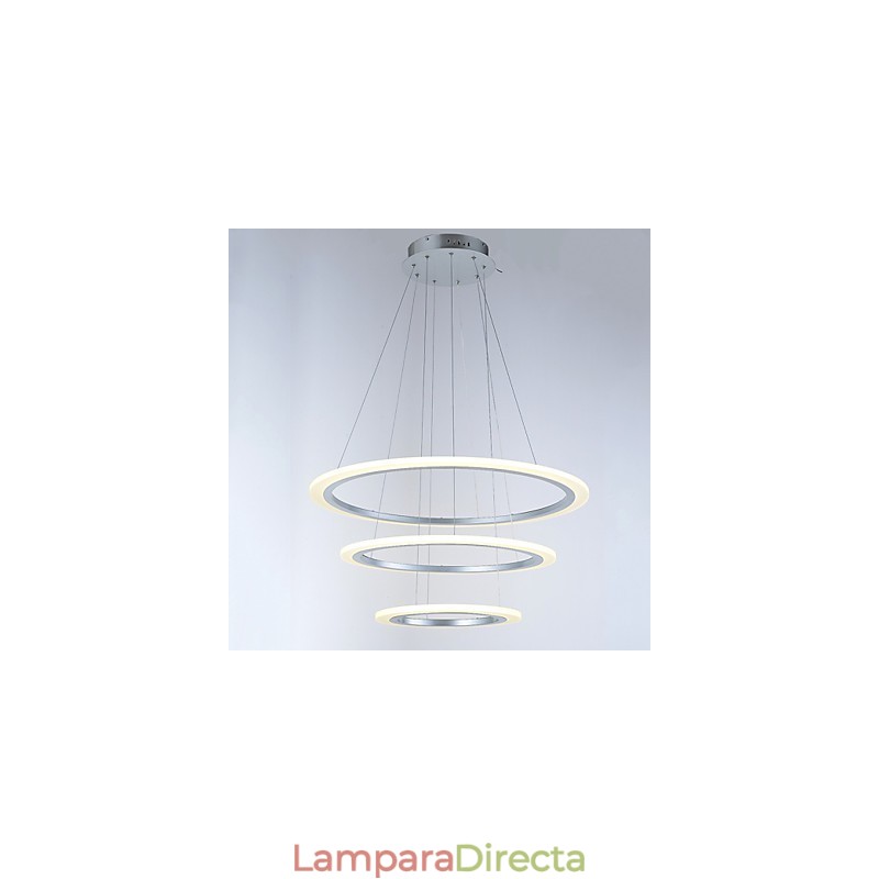 Lámpara colgante de acrílico con forma de 3 anillos para bricolaje, lámpara de techo, lámpara de araña, iluminación
