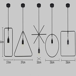Lámpara de araña individual de hierro con forma de cinco cabezas, estilo retro americano