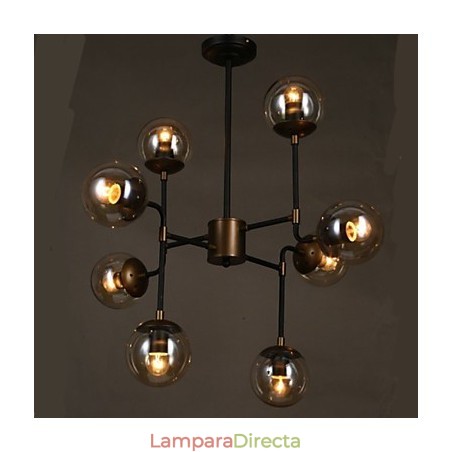 Lámpara de araña redonda de cristal artístico con forma de tallo de frijol Lámpara de araña redonda de cristal artístico con forma de tallo de frijol