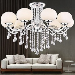 Lámpara de araña de cristal de lujo moderna de 9 luces