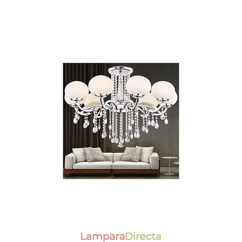 Lámpara de araña de cristal de lujo moderna de 9 luces