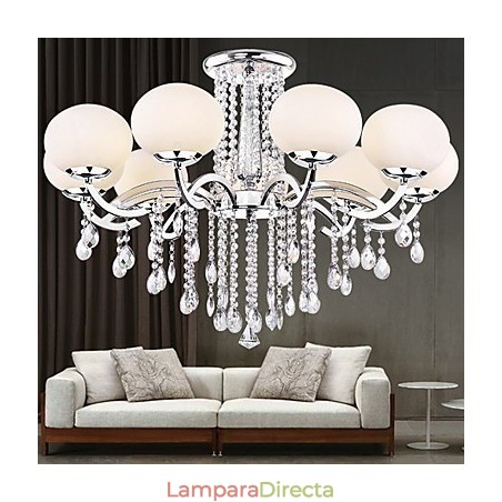 Lámpara de araña de cristal de lujo moderna de 9 luces Lámpara de araña de cristal de lujo moderna de 9 luces