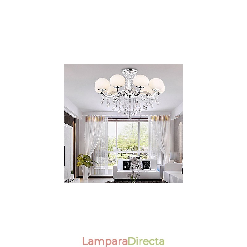 Lámpara de araña de cristal de lujo moderna de 9 luces